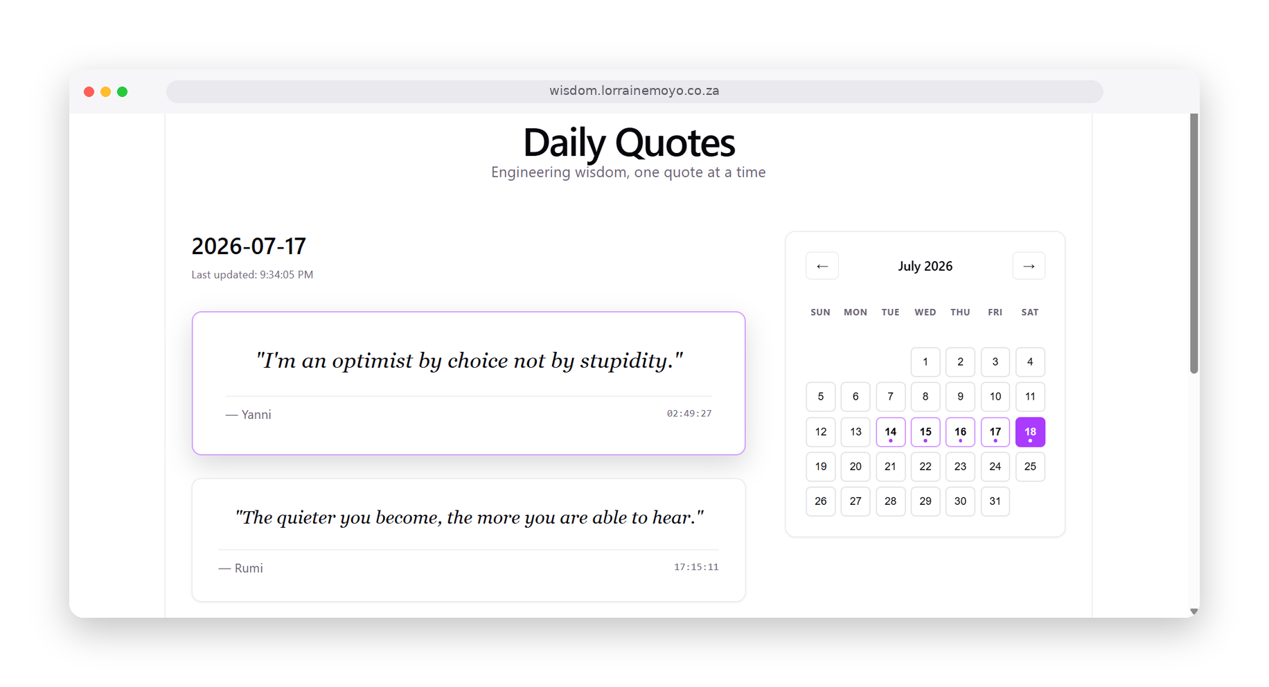 Daily Quotes App - Engineering wisdom calendar